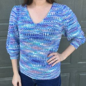 Vintage Scenario Pastel Knit 3/4 Sleeve Sweater